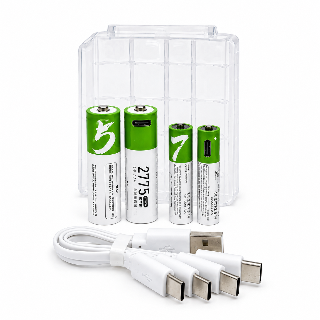 Набір літієвих акумуляторів SmartTools Li-ion 1.5V (2x AA 2775mWh + 2x AAA 750mWh) USB-C — 4 шт. для дому та електроніки з боксом